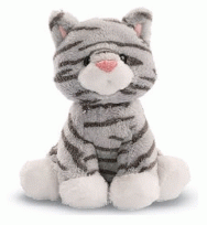 Gund "Animal Chatter Cat" 4吋可愛灰色發聲小貓 毛公仔 